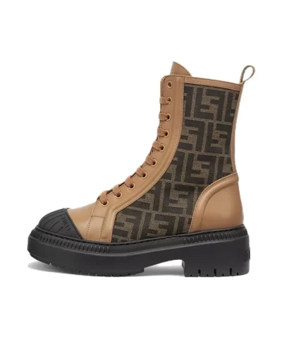 FF Motif Domino Biker Boot 'Beige'