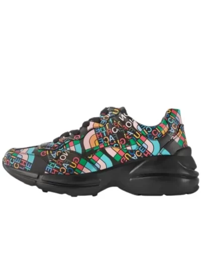 GG Rhyton X The North Face 'Allover Logo Black Multi Color'